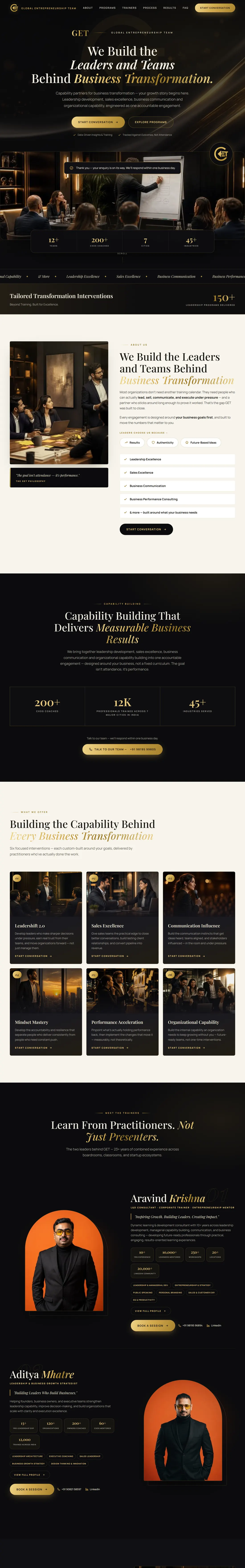 Global Entrepreneurship Team website design