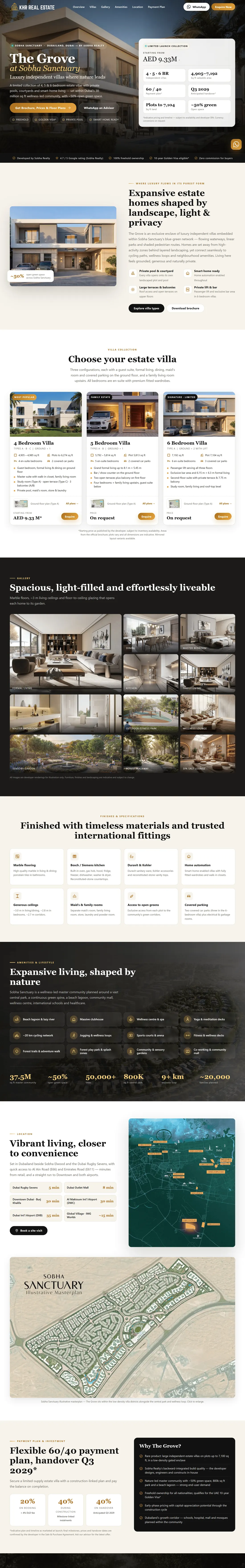 Grove by KHR Real Estate website design