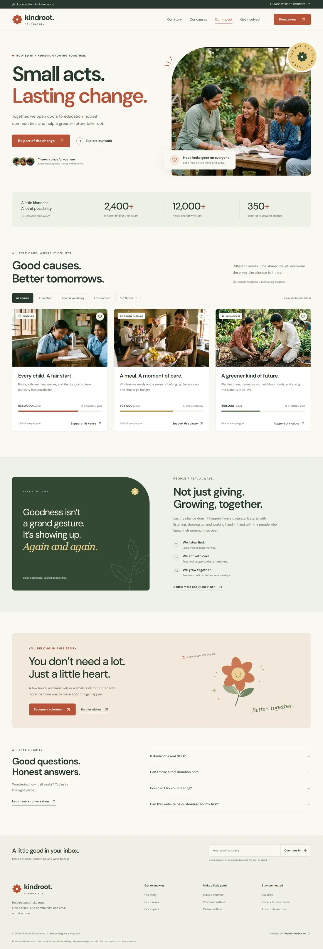 Kindroot Foundation website design